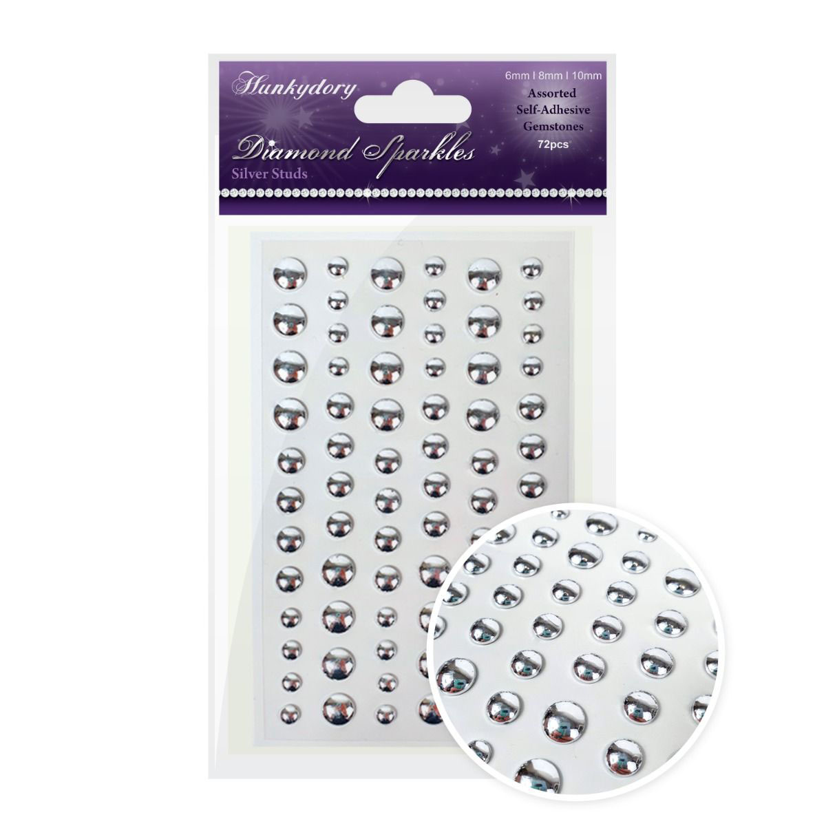 Diamond Sparkles Gemstone Studs, Silver Studs (72 Pieces) (image for) Diamond Sparkles Gemstone Studs, Silver Studs (72 Pieces)