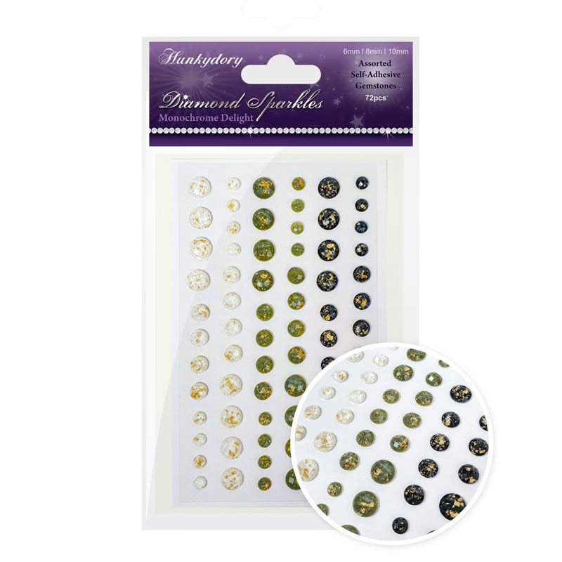 Diamond Sparkles Gold Leaf Gemstones, Monochrome Delight (72 Pieces) (image for) Diamond Sparkles Gold Leaf Gemstones, Monochrome Delight (72 Pieces)