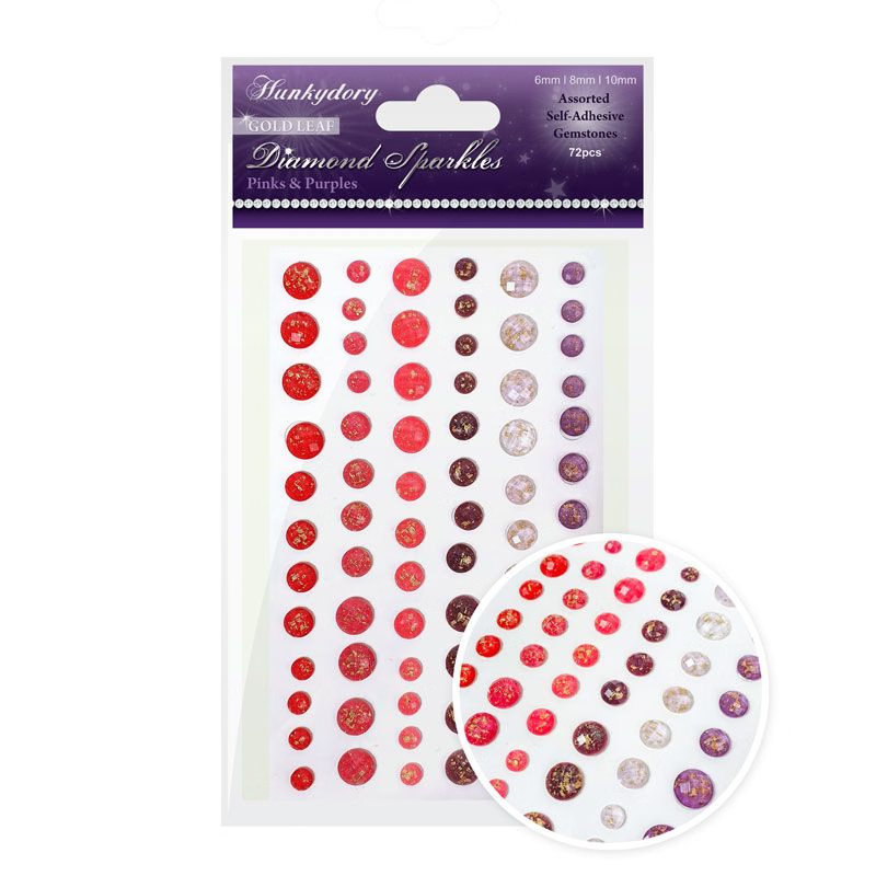 Diamond Sparkles Gold Leaf Gemstones, Pinks & Purples (72 Pieces) (image for) Diamond Sparkles Gold Leaf Gemstones, Pinks & Purples (72 Pieces)