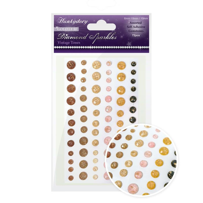 Diamond Sparkles Gold Leaf Gemstones, Vintage Tones (72 Pieces) (image for) Diamond Sparkles Gold Leaf Gemstones, Vintage Tones (72 Pieces)