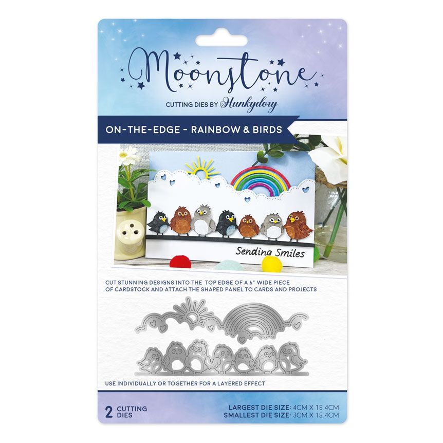 (image for) Moonstone Cutting Die, On The Edge - Rainbow and Birds (MSTONE1075)