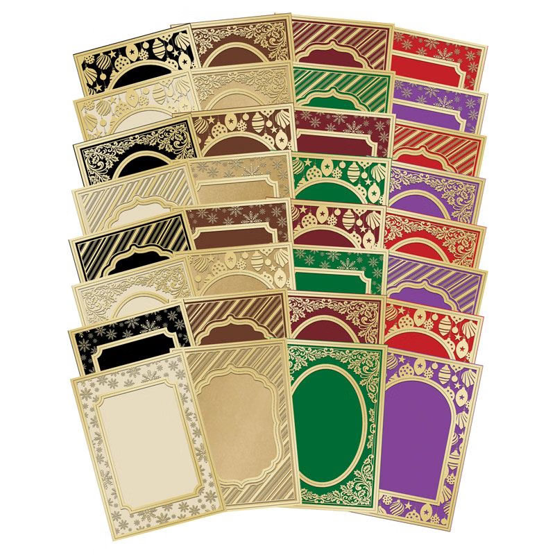 Die-Cut Festive Pocket Pad Aperture Frames, Gold Foil (8 Sheets / 32 Frames) POCKPADAP104 (image for) Die-Cut Festive Pocket Pad Aperture Frames, Gold Foil (8 Sheets / 32 Frames) POCKPADAP104