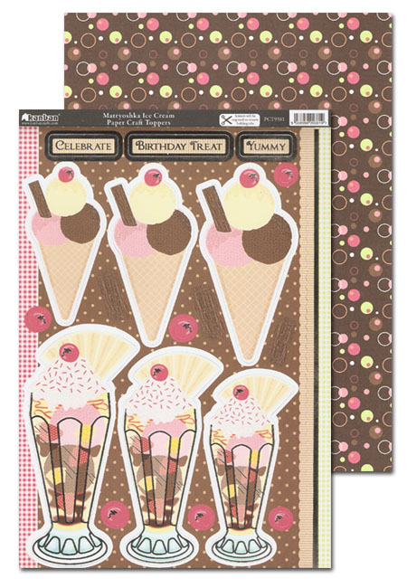 Kanban Craft Toppers - Ice Cream, 2 Sheet Pack (PCT9381)