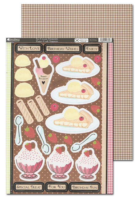 (image for) Kanban Craft Toppers - Ice Cream Element, 2 Sheet Pack (PCT9382)