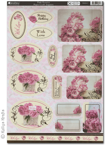Kanban Craft Toppers - Pink Peonies (900847)