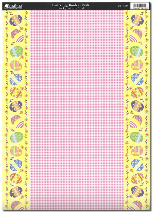 Kanban Patterned Card - Easter Egg Border, Pink (CRD9651)