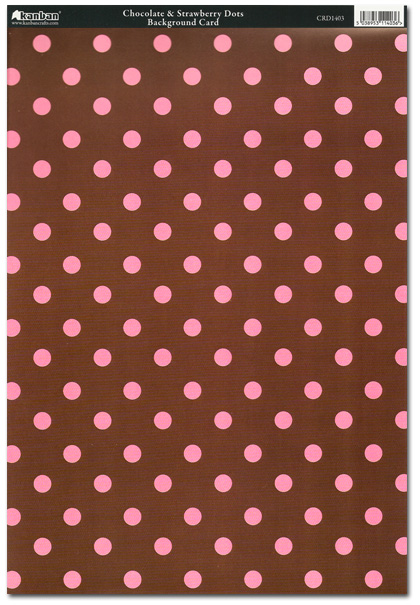 Kanban Patterned Card - Chocolate & Strawberry Dots (CRD1403)