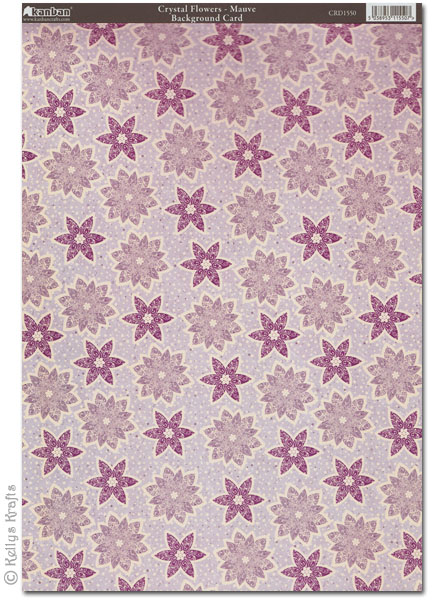 Kanban Patterned Card - Crystal Flowers, Mauve (CRD1550)