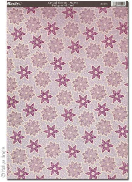 (image for) Kanban Patterned Card - Crystal Flowers, Mauve (CRD1550)