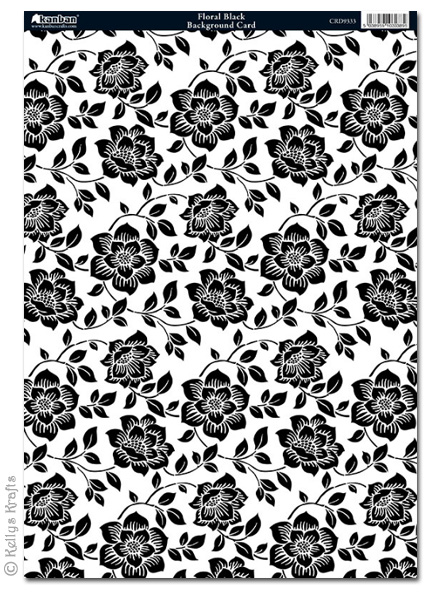 Kanban Patterned Card - Floral Black (CRD9333)
