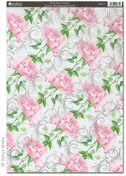 (image for) Kanban Patterned Card - Pink Rose Swirls (900875)
