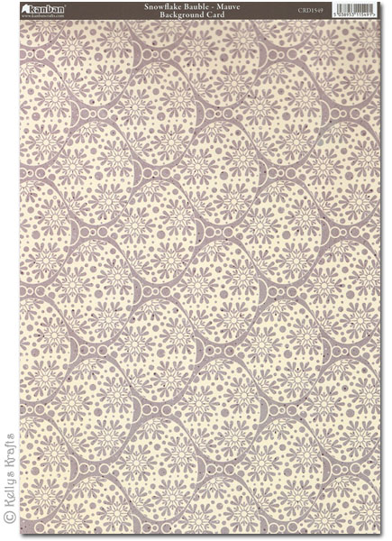 Kanban Patterned Card - Snowflake Bauble, Mauve (CRD1549)