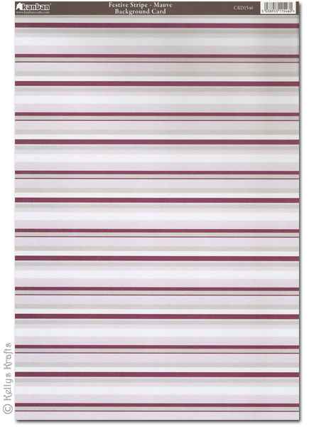 Kanban Patterned Card - Festive Stripe, Mauve (CRD1546)