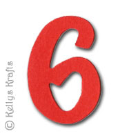 Number Six "6" Die Cuts, Mixed Colours (Pack of 10) - Click Image to Close