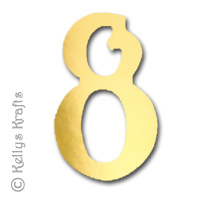 Number Eight "8" Die Cuts, Gold Mirror Card (Pack of 5)