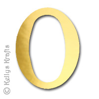 Number Zero "0" Die Cuts, Gold Mirror Card (Pack of 5)