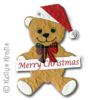 Mulberry "Merry Christmas" Teddy Bear Die Cut Shape