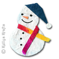 Mulberry Snowman with Navy Blue Hat, Die Cut Shape