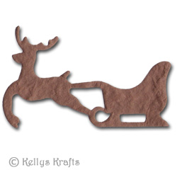 Mulberry Reindeer with Sleigh Die Cut Shape - Chocolate Brown