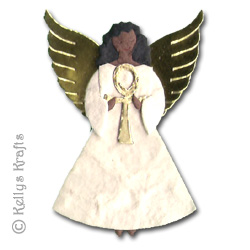 Mulberry Angel Die Cut Shape with Black Hair and White Clothing