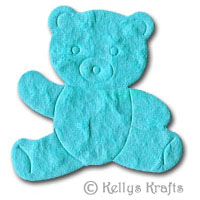 Mulberry Teddy Bear Die Cut Shape - Blue