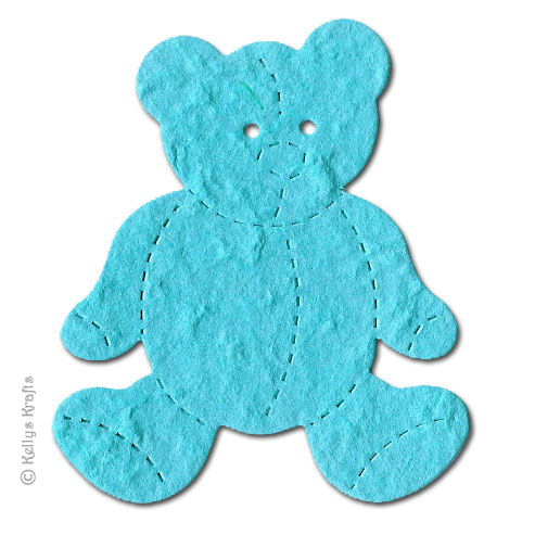 Mulberry Teddy Bear Die Cut Shape - Blue
