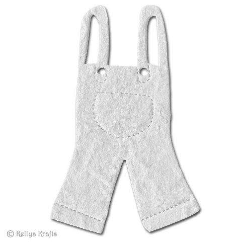 Mulberry Dungarees Die Cut Shape - White