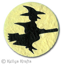 Black/Yellow Mulberry Die Cut Witch & Moon