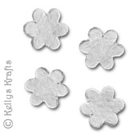 Small Mulberry Die Cut Flowers - White (Pack of 10) - Click Image to Close