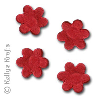 Small Mulberry Die Cut Flowers - Red (Pack of 10)