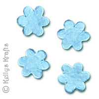 Small Mulberry Die Cut Flowers - Blue (Pack of 10) - Click Image to Close