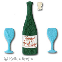Mulberry Birthday Champagne Bottle + Flutes