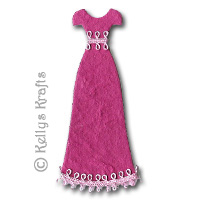 Mulberry Party Gown Die Cut Shape - Hot Pink