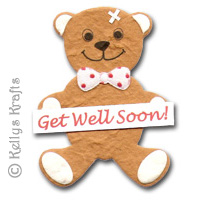 Mulberry "Get Well Soon" Teddy Bear Die Cut Shape