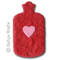 Mulberry Hot Water Bottle, Red with Pink Heart