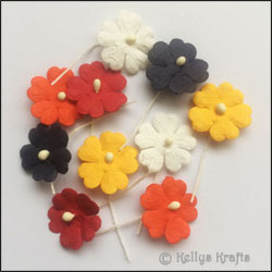 Mulberry Paper Flowers on Stems - Mixed Colours (10 Pieces)