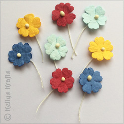 Mulberry Paper Flowers on Stems - Mixed Colours (8 Pieces)