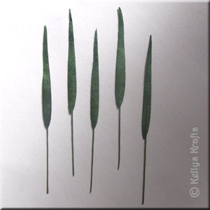 Mulberry Green Leaf/Leaves on Stems, Slim (Pack of 5)