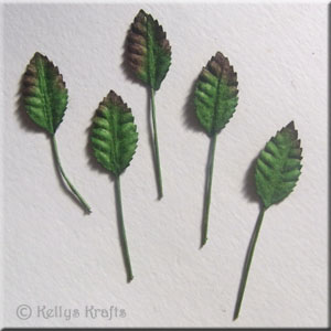 Mulberry Green Leaf/Leaves on Stems, Small (Pack of 5)