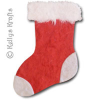 Mulberry Stocking Die Cut Shape - Red/White