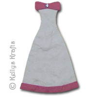Mulberry Party Dress Die Cut Shape - White/Pink