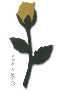 (image for) Mulberry Rose/Flower on Stem, Yellow (1 Piece)