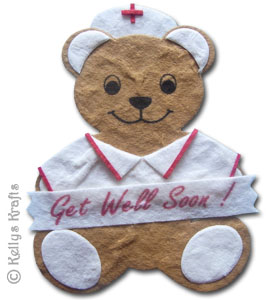 Mulberry "Get Well Soon" Teddy Bear Die Cut Shape