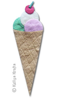 Mulberry Die Cut Ice Cream Cone with Cherry