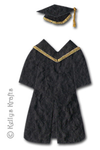Mulberry Graduation Gown + Cap, Black/Gold