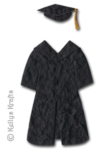 Mulberry Graduation Gown + Cap, Black - Click Image to Close