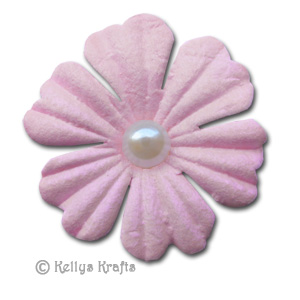 Mulberry Die Cut Pink Flower with Pearl (1 Piece)