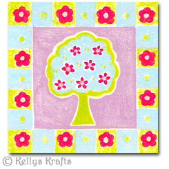 Decorative Printed Panel, Flower Tree (1 Piece)