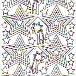Nested/Layered Stars, Multicolour Peel Off Stickers (1 sheet)