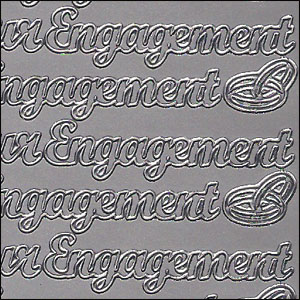 On Your Engagement, Silver Peel Off Stickers (1 sheet)